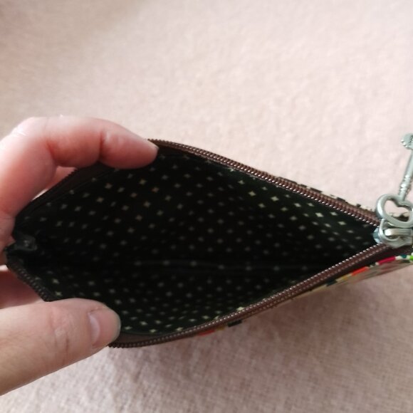 Fossil Coated Change Purse/Makeup Bag, Mandala Design - Picture 3 of 3